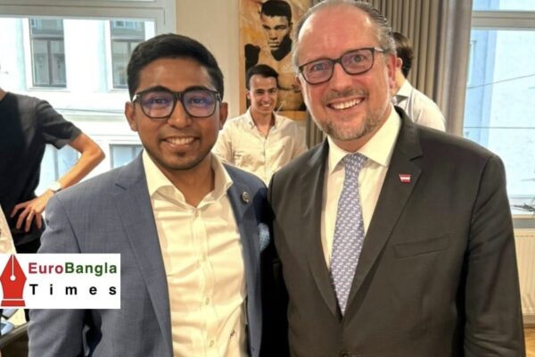 অস্ট্রিয়ার তরুণ রাজনীতিবিদ মাহমুদুর রহমানের সাথে অস্ট্রিয়ার পররাষ্ট্রমন্ত্রীর বাংলাদেশ বিষয়ে আলোচনা